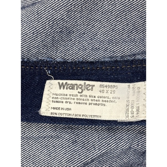 Vtg Wrangler Men's 40x29 Regular Fit Blue Denim Jeans Straight Leg USA 85498PS - Picture 5 of 7